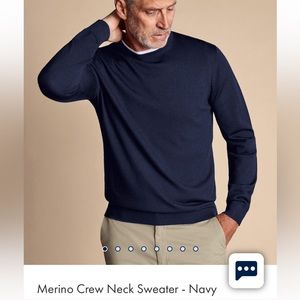 Charles Tyrwhitt Merino Crew Neck Sweater - Navy
